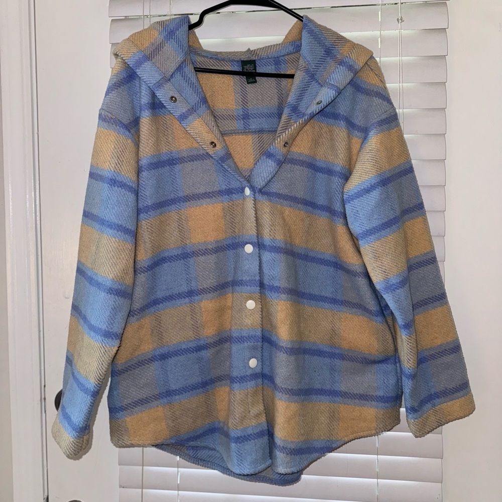 Hooded Plaid Shacket - SOLD